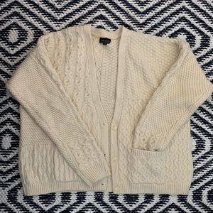 Topshop Cable Knit Button Front Cardigan
